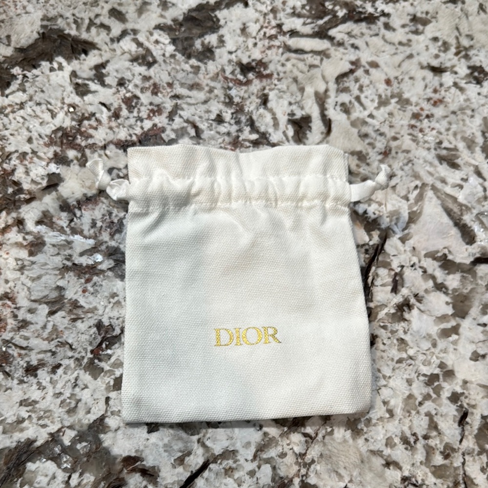 Dior White Drawstring Pouch